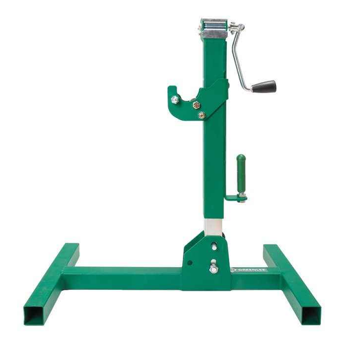 Greenlee RXM Quick Adjust Reel Stand 6,000 lbs Steel Construction with Ergonomic Sidewind Crank