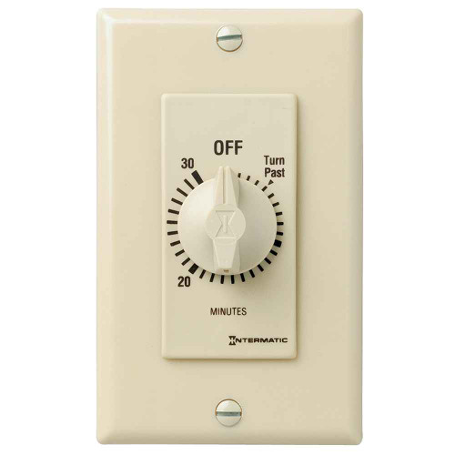 Intermatic FD30MC Spring Wound Countdown Timer, Decorator Style, 125-277 VAC, 50/60 Hz, SPST, 30 Minute Max, Without Hold, Ivory Intermatic FD30MC Spring Wound Countdown Timer, Decorator Style, 125-277 VAC, 50/60 Hz, SPST, 30 Minute Max, Without Hold, Ivory