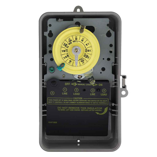 Intermatic T103P 24-Hour Mechanical Time Switch, 120 VAC, 60Hz, DPST, Indoor/Outdoor Plastic Enclosure, 1 Hour Interval Intermatic T103P 24-Hour Mechanical Time Switch, 120 VAC, 60Hz, DPST, Indoor/Outdoor Plastic Enclosure, 1 Hour Interval