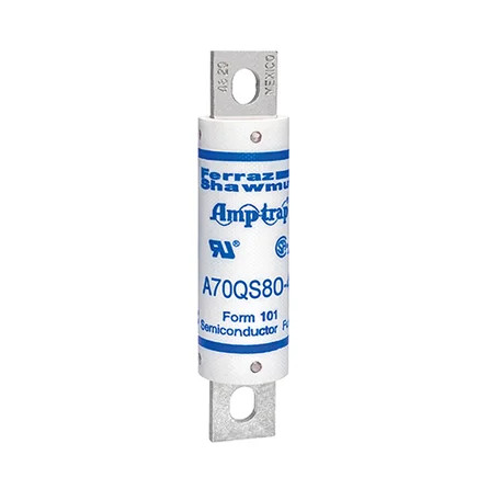 Mersen Amp-Trap A70QS High Speed Fuse 700VAC/700VDC 80A Bolted Blade Terminal