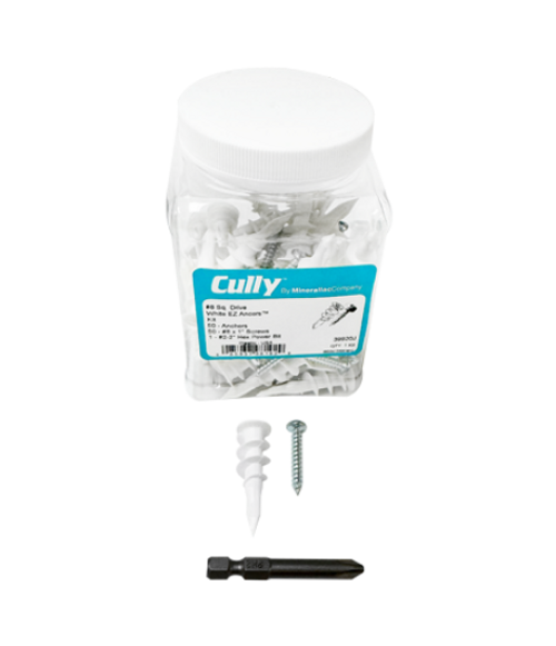 Minerallac Self Drilling Drywall Anchors #8 x 1-5/8" with Screws and Power Bit Kit - 50 lb Holding Strength