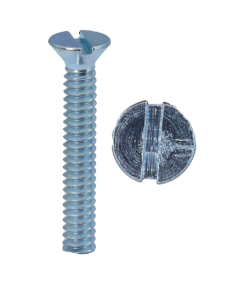 Minerallac 6-32 x 1/2" Machine Screws - Flat Head Slotted with Zinc Plated Finish