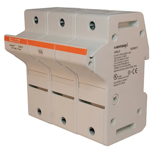 Mersen UltraSafe Class J Fuse Holder 600VAC/600VDC 60A 3-Pole DIN Rail Mount with IP65 Protection