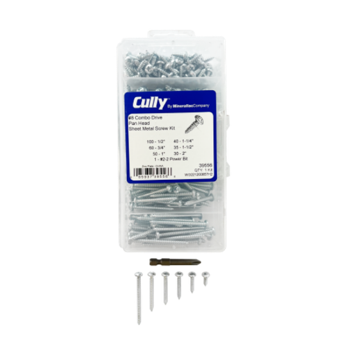 Minerallac #8 Pan Head Phillips/Slotted Sheet Metal Screw Kit - Zinc Plated Steel Multi-Length Assortment (315 Pieces)