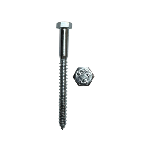 Minerallac 3/8" x 3" Hex Head Lag Screw - Zinc Plated Steel Construction, 100 Pack