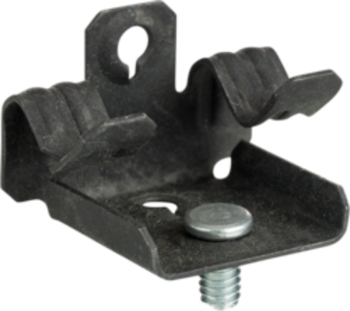 Minerallac BC18ST Hammer On Beam Clamp with 1/4"-20 x 3/8" Stud, Fits 1/8-1/4" Flange, 1/4"-20 Thread Impression on Bottom and Back of Clamp, Spring Steel