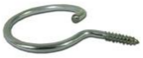 Minerallac 1-1/2" Diameter Steel Bridle Ring with 1/4" Lag Thread - Zinc Plated Wire Cable Support