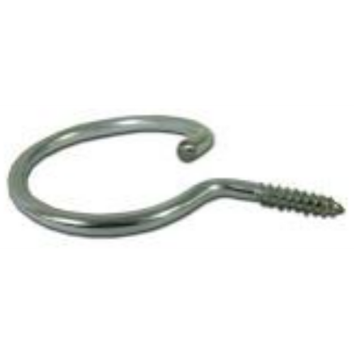 Minerallac 1-1/2" Diameter Steel Bridle Ring with 1/4" Lag Thread - Zinc Plated Wire Cable Support