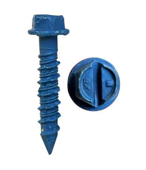 Minerallac 60328J 1/4 x 1-3/4" Tapcon, Concrete Screws, Hex Washer Head, Slotted, Blue,Jar Minerallac 60328J 1/4 x 1-3/4" Tapcon, Concrete Screws, Hex Washer Head, Slotted, Blue,Jar