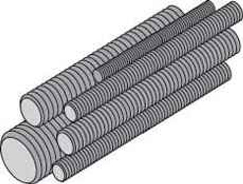 Minerallac 59808 1/2"-13 x 10' Threaded Rod, Zinc