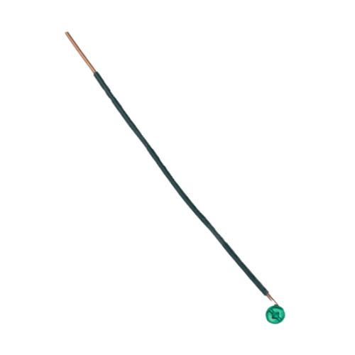 Minerallac 14AWG Grounding Pigtail with Quad Drive Screw 6-1/2" Insulated Copper Wire, 100 Pack