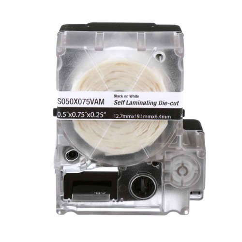 Panduit S050X075VAM PXE, S050X075VAM MP Printer Self-Lam Label, Vinyl, White, 0.75"x0.5", 0.25"POH