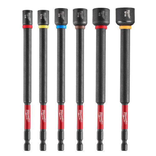 Milwaukee Tool 49-66-4567 6PC SHOCKWAVE, Impact Duty 6" Magnetic Nut Driver Set