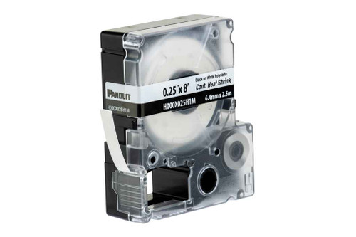 Panduit H000X025H1M PXE, H000X025H1M MP Printer Heat Shrink Label, Polyolefin, White, .27"