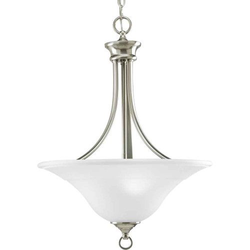 Progress Lighting P3474-09 Three-Light Brushed Nickel foyer pendant