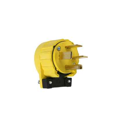 Pass & Seymour 5761AN Angled Plug, Yellow