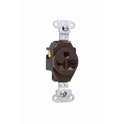 Pass & Seymour 5851 Heavy-Duty Spec-Grade Single Receptacle, 20A 250V