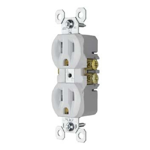 Pass & Seymour 3232WCACC20 CO/ALR Duplex Receptacle, 15A 125V, White