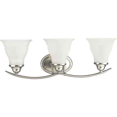 Progress Lighting P3192-09 Three-Light Brushed Nickel Bath Bracket