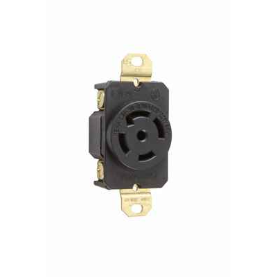 Pass & Seymour L2130R 30A L2130 Single Receptacle, Black