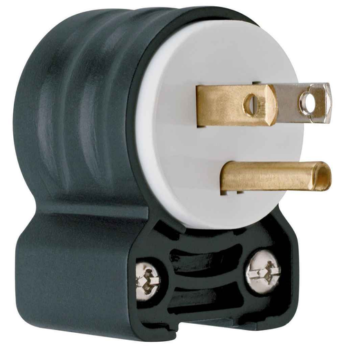 Pass & Seymour PS5266SSAN Extra-Hard Use Angled Plug, Black and White