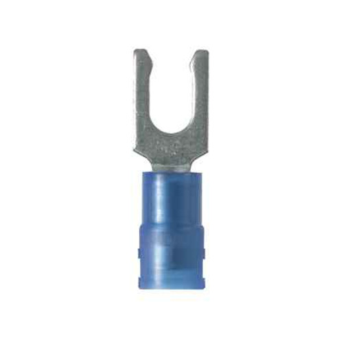 Panduit PNF14-6LF-M Pan-Term PNF14-6LF-M Fork Terminal, Funnel, Blue, Nylon, 14-16 AWG, #6 Stud