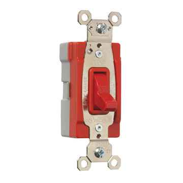 Pass & Seymour PT20AC1RED PlugTail Single-Pole 20A Toggle Switch, Red, cULus Listed