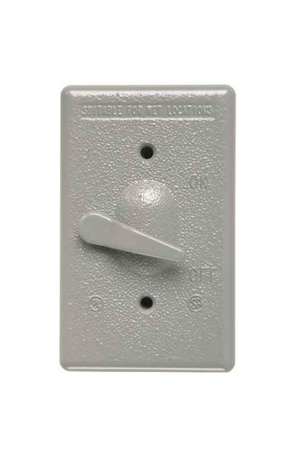 Pass & Seymour CA1GL Cast Weatherproof Toggle Switch Cover with Actuating Lever, Gray