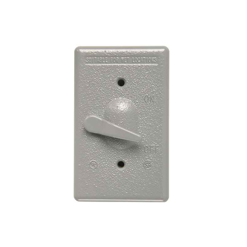 Pass & Seymour CA1GL Weatherproof Toggle Switch Cover with Actuating Lever, Die-Cast Zinc, Gray