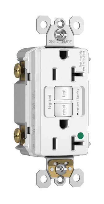 Pass & Seymour 2097HGW Hospital Grade 20A Duplex Self-Test GFCI Receptacles with SafeLock Protection, White