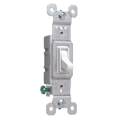 Pass & Seymour 660WGCACC20 CO/ALR Single-Pole Toggle Switch, 15A 120VAC, White