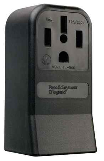 Pass & Seymour 3854 50A 125/250V 14-50R Straight Blade Single Surface Receptacle, 3-Pole, 4-Wire