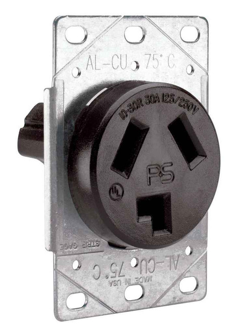 Pass & Seymour 3860 30A 125/250V 10-30R Straight Blade Single Flush Receptacle, 3-Pole, 3-Wire