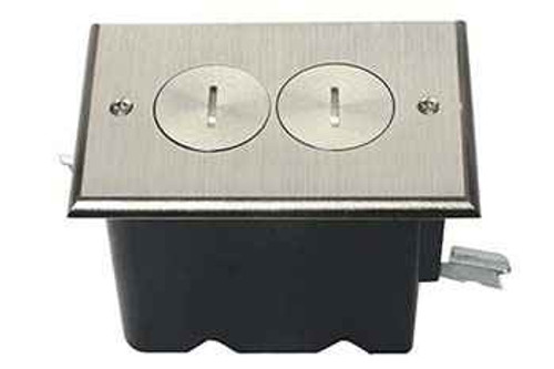 Pass & Seymour FB1TRDRN Tamper-Resistant Floor Box Assembly - One Gang for Wood Sub-Floors, Nickel