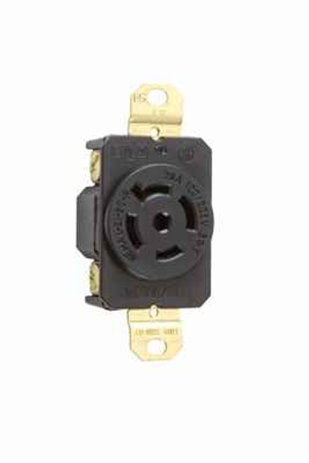 Pass & Seymour L2120R 20A 120/208V NEMA L2120 Single Receptacle, 5-Wire 3-Phase, Black