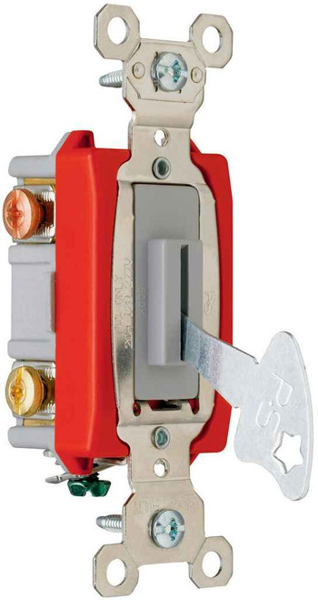Pass & Seymour PS20AC3L Industrial Extra Heavy Duty Specification Grade Lock Switch Back and Side Wire, Gray