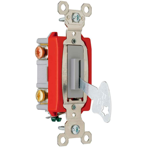 Pass & Seymour PS20AC3L Industrial Extra Heavy-Duty Specification Grade Switch, Back & Side Wire, Gray