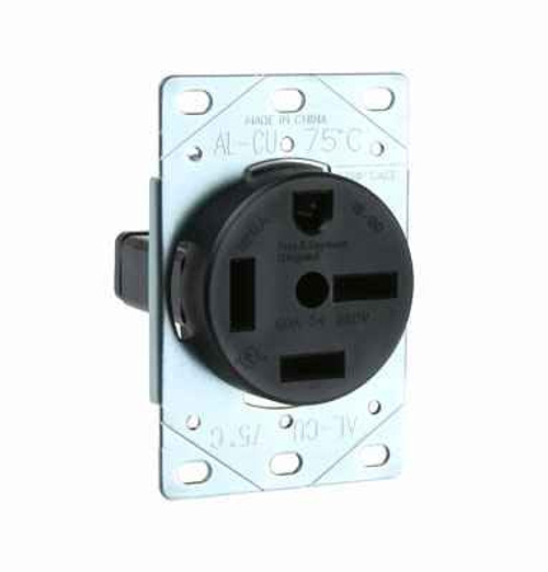 Pass & Seymour 5760 60A 250V 15-60R Straight Blade Single Flush Receptacle, 3-Pole, 4-Wire