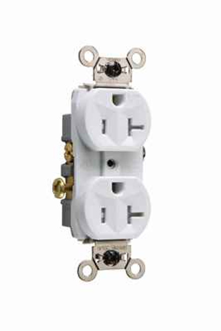 Pass & Seymour WR20TRW 20A 125V Commercial Grade Tamper-Resistant Weather-Resistant Duplex Receptacle, White