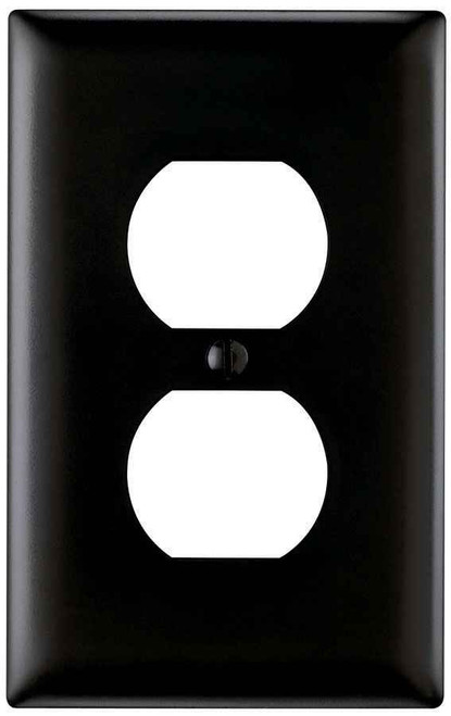 Pass & Seymour TP8BK TradeMaster 1-Gang Nylon Wall Plate, Duplex Receptacle Openings, Black