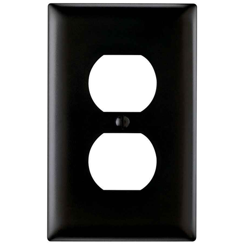 Pass & Seymour TP8BK TradeMaster 1-Gang Nylon Wall Plate, Duplex Receptacle Opening, Black