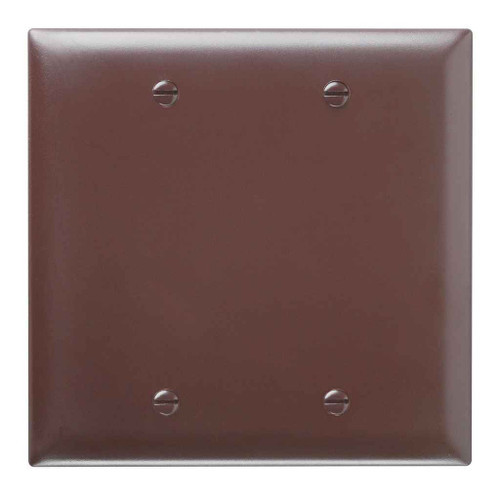 Pass & Seymour TP23 TradeMaster 2-Gang Nylon Wall Plate, Blank, Box Mounted, Brown