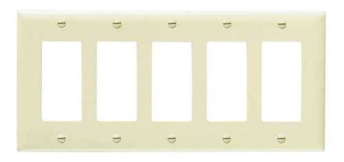 Pass & Seymour TP265I TradeMaster 5-Gang Nylon Wall Plate, 5 Decorator Openings, Ivory Pass & Seymour TP265I TradeMaster 5-Gang Nylon Wall Plate, 5 Decorator Openings, Ivory