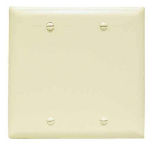 Pass & Seymour TP23I TradeMaster 2-Gang Nylon Wall Plate, Blank, Box Mounted, Ivory