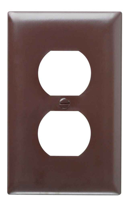 Pass & Seymour TP8 TradeMaster 1-Gang Nylon Wall Plate, Duplex Receptacle Openings, Brown
