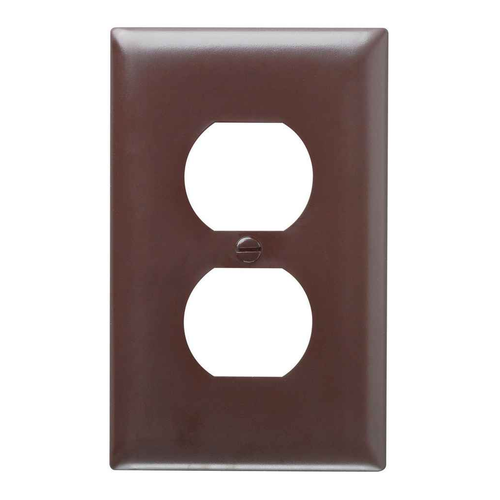 Pass & Seymour TradeMaster TP8 1-Gang Nylon Duplex Wall Plate, Brown