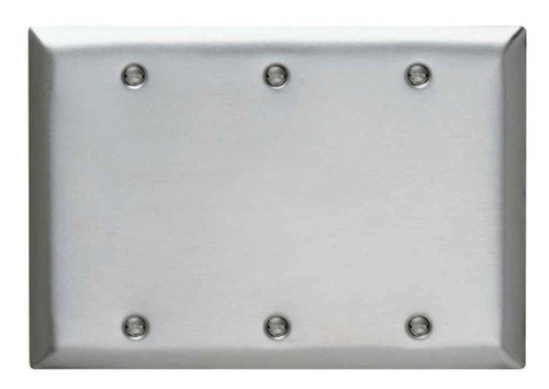 Pass & Seymour SS33 3-Gang 302/304 Stainless Steel Wall Plate, Blank, Box Mounted