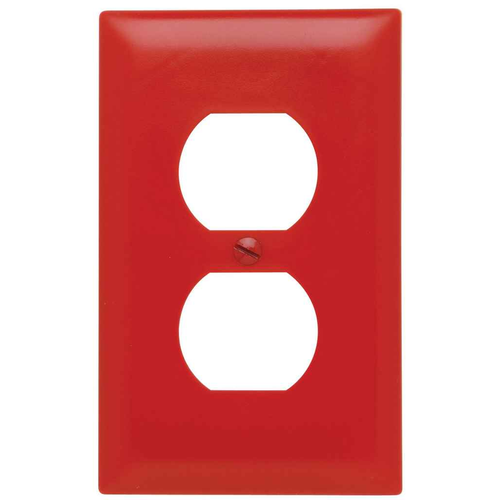 Pass & Seymour TP8RED TradeMaster 1-Gang Nylon Duplex Receptacle Wall Plate, Red