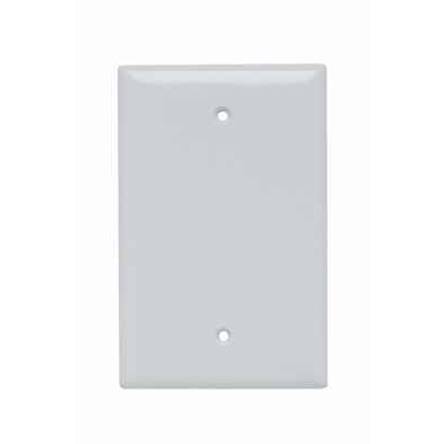 Pass & Seymour SPJ13W Junior Jumbo 1-Gang Blank Wall Plate, Thermoset, White