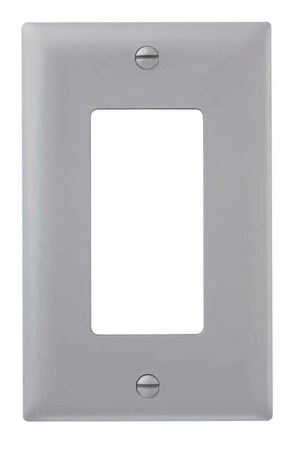 Pass & Seymour TP26GRY TradeMaster 1-Gang Nylon Wall Plate, 1 Decorator Opening, Gray